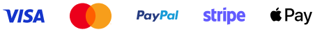 Visa, Mastercard, PayPal, Stripe, Apple Pay